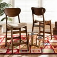 thumbnail image 5 of Baxton Studio Katya Sand Walnut Brown Finished Wood 2-Piece Counter Stool Set, 5 of 8