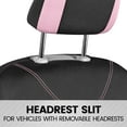 thumbnail image 5 of BDK UltraSleek Pink Seat Covers for Cars Full Set, Two-Tone Front Seat Covers with Matching Back Seat Cover, Stylish Car Seat Covers with Split Bench Design, Automotive Interior Covers, 5 of 8