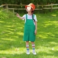 thumbnail image 2 of Wxirdiow Toddler Boys Summer Clothes Kids Cotton Overalls Shorts Boys Summer Straight Leg Jumpsuit Toddler Girls Solid Color Adjustable Strap Rompers Shortall Green Size,13-14 Years, 2 of 9
