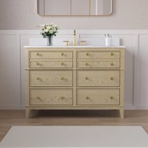 ANGELES HOME 48" Bathroom Vanity with Sigle Sink Combo, Modern Undermount Bathroom Sink Cabinet with 6 Drawers, Freestanding Bathroom Vanities, Soft Closing, Solid Wood