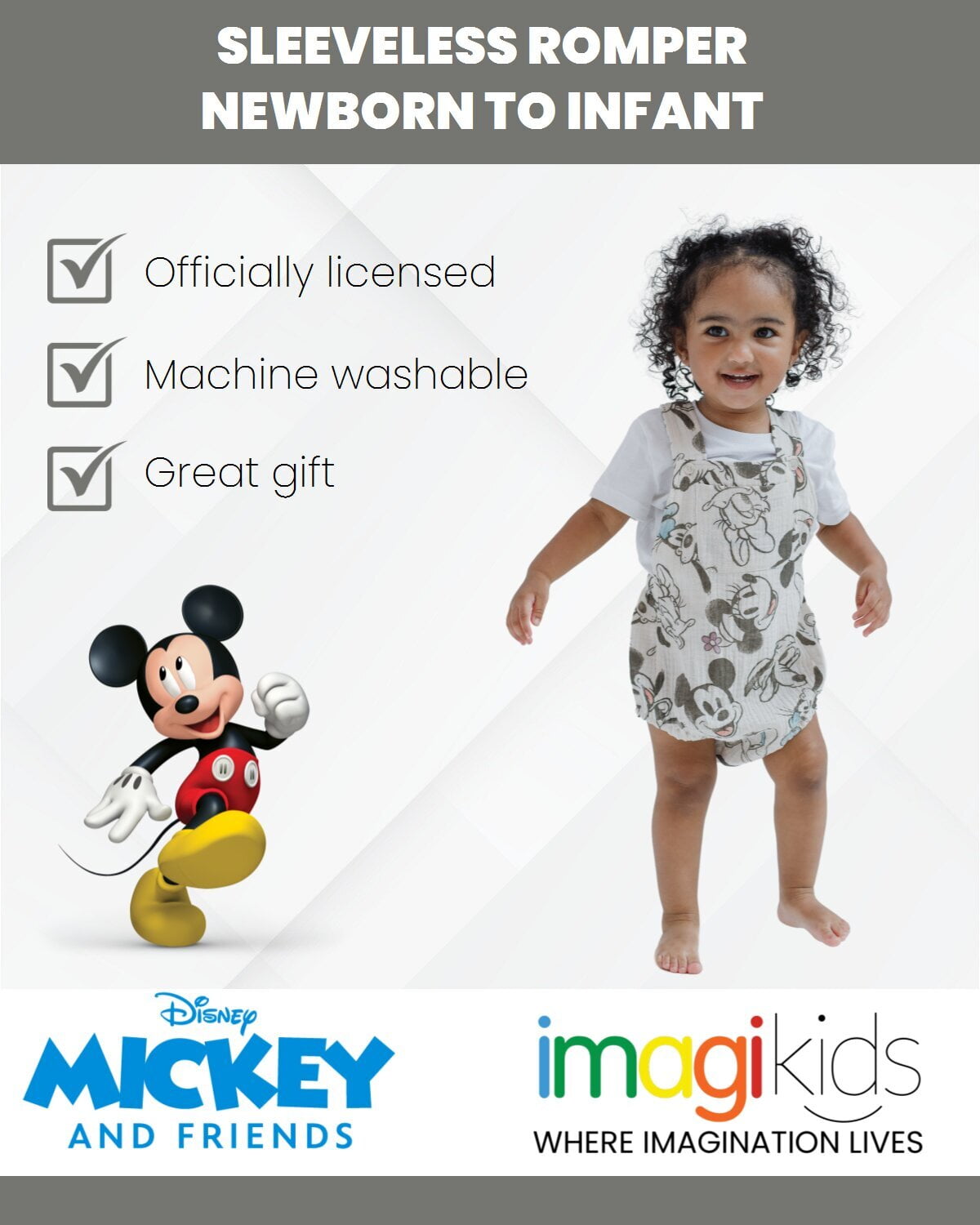 Disney Mickey Mouse Goofy Donald Duck Newborn Baby Boys Romper Newborn