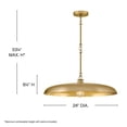 thumbnail image 6 of 48165LCB-LCB Hinkley Lighting Sadie - 12W 1 LED Dome Chandelier-6.25 Inch Tall and 24 Inch Wide-Lacquered Brass/Lacquered Brass Finish, 6 of 10
