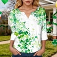 thumbnail image 6 of UngA St Patricks Day Shirt for Women Green Shamrock Irish Shirts 3/4 Length Sleeve Print Tops Funny Graphic Tshirts,Size M, 6 of 9