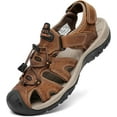 thumbnail image 2 of Rumpra Men’s Closed Toe Sport Sandals, Lightweight Leather Outdoor Hiking Water Shoes, 2 of 8