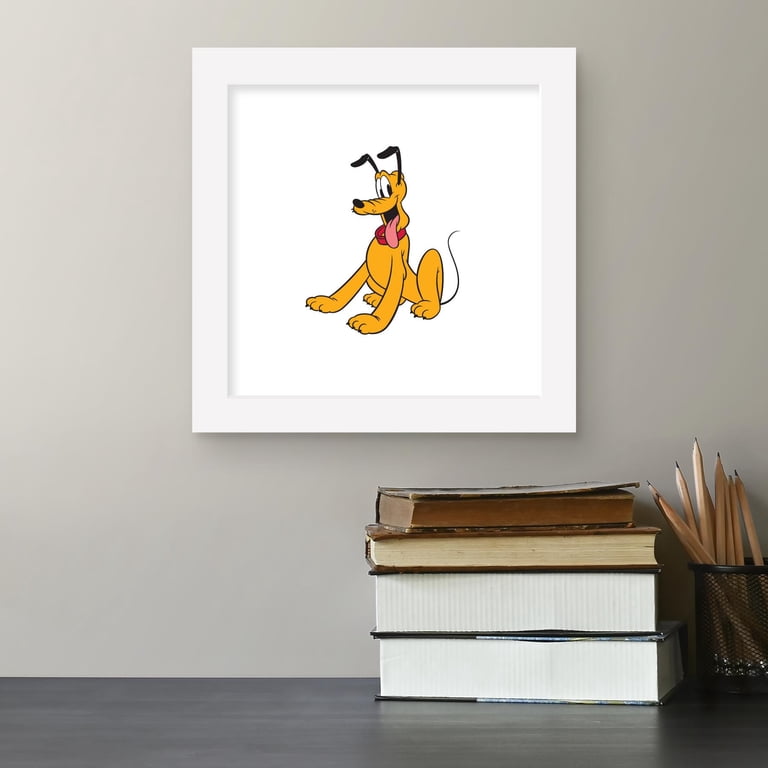 Disney Pluto アートフレーム 木製額縁 Gallery Pops Disney Mickey Mouse - Pluto Wall Art, White Framed
