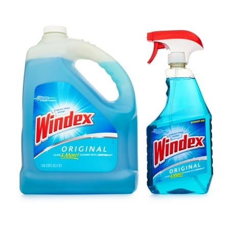 Windex Glass Cleaner Plus Refill, 32 Oz And 128 Oz