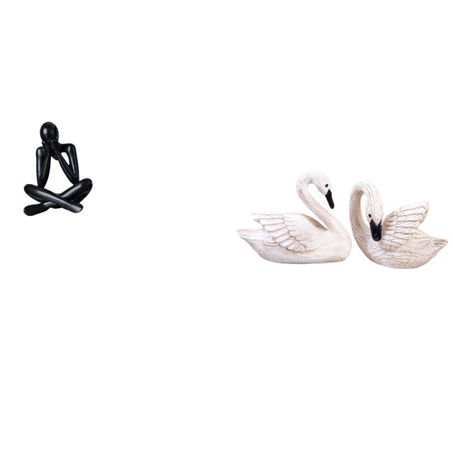 Figura de pareja de cisnes abstracta moderna, escultura decorativa de resina para sala de estar, dormitorio, oficina, estantería, adorno para el hogar