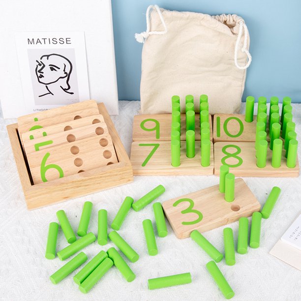 Juguetes a juego con números, juguete de bloques de construcción Montessori, los mejores regalos para niños y niñas