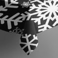 thumbnail image 3 of Black Christmas Snowflake Pattern Rectangle Tablecloth 60"x84",Waterproof Polyester Rectangle Table Cloth, Wipeable Spillproof Polyester Tablecloth for Dining, Camping, Indoor and Outdoor, 3 of 5