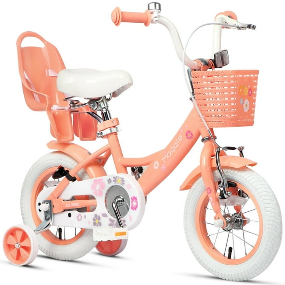 Glerc Maggie 12 inch Kids Girls Bike for Ages 2-4 Years Child, Peach