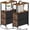 Brown, variant on Small Narrow LED End Table with Charging Station, Side Table Outlets, Nightstand with 2 Cloth Drawers, Set of 2, Couch Table, for Living Room, Bedroom, Bedside, Brown TB01BB056