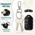 thumbnail image 3 of Uxcell Leather Key Fob Keys Cover RFID Key Fob Protector - Durable and Versatile Black 2, 3 of 7
