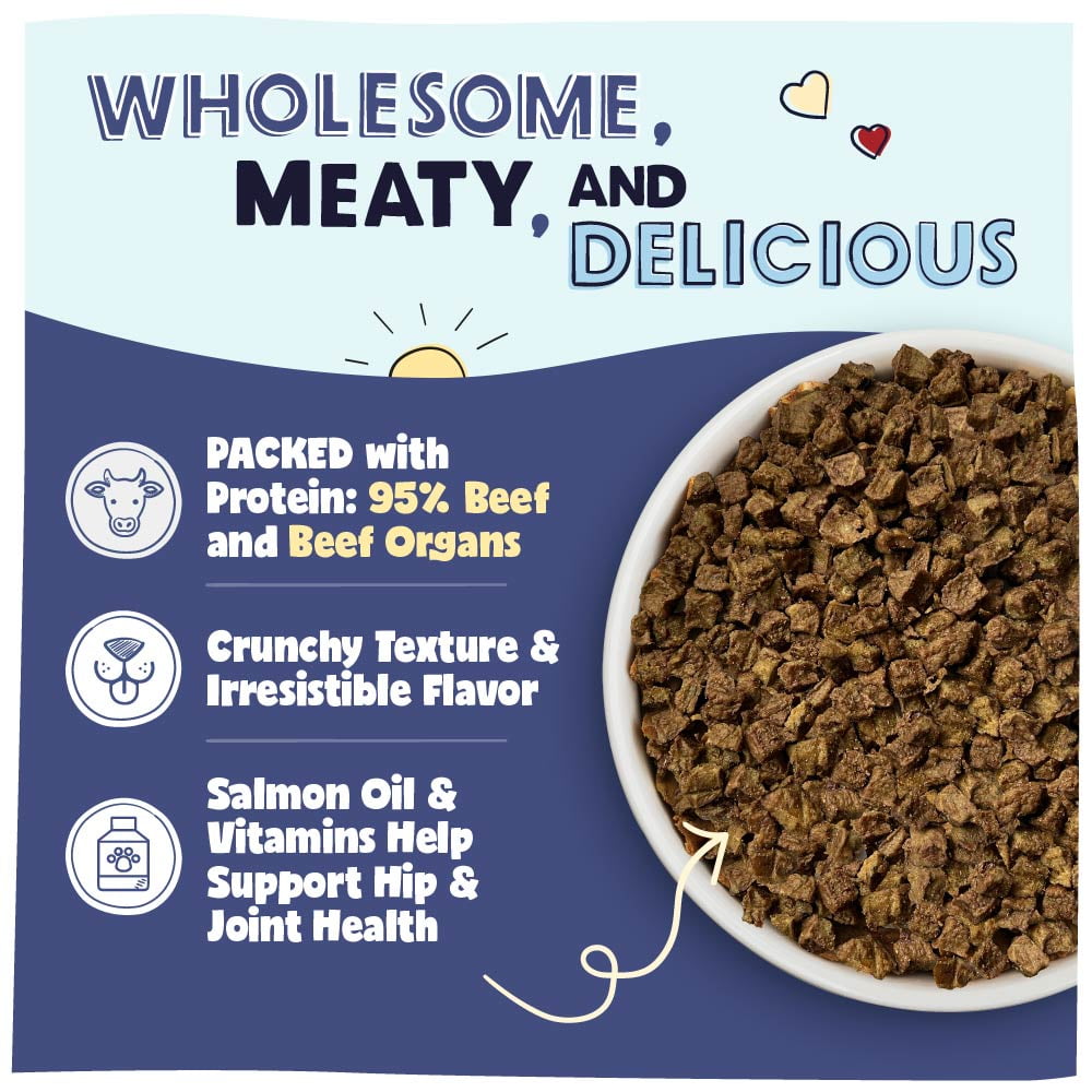 (8 pack) Pawstruck Premium Air Dried Dog Food with 95% Meat, Beef Flavor, 2 lb. Bag