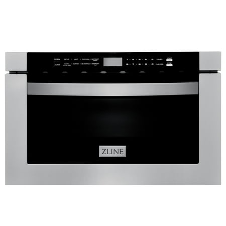 ZLINE - 24" 1.2 cu. ft. Built-in Microwave Drawer in Black Stainless Steel - Black