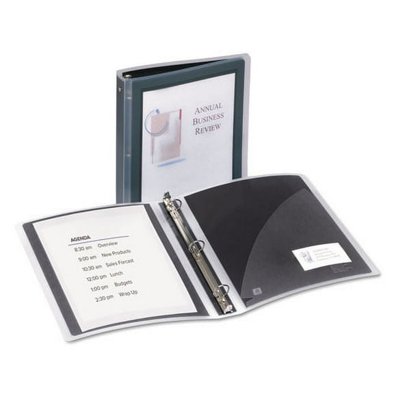 "Flexi-View Binder With Round Rings, 3 Rings, 1.5"" Capacity, 11 X 8.5, Black | Bundle of 2 Each"