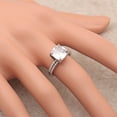 thumbnail image 3 of Savannah Wedding Ring Set Sterling Silver Engagement Wing Cz Band Ginger Lyne Collection, 3 of 5