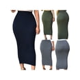 thumbnail image 2 of Michellecmm Women Pencil Skirt, Solid Color Elastic Waist Band Maxi High Waist Slim Skirts Bodycon Long Skirts, 2 of 3