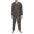 thumbnail image 3 of Fotbe Deers In The Forest 1 Pijama de Hombre con Estampado de Manga Larga, Conjunto de 2 Piezas, Ropa de Dormir Suave y Cómoda con Bolsillos-Small, 3 of 7