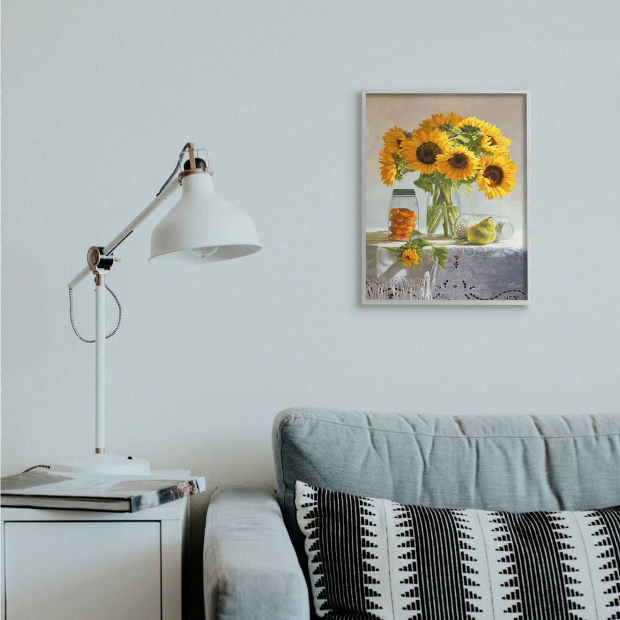 Stupell Industries Farmhouse Sunflower Still Life Country Fruit Jars Design by Heide Presse