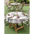 thumbnail image 4 of Outdoor Tablecloth with Umbrella Hole for Patio/Picnic/Party/Camping, Pink Spring Floral Waterproof Table Cloth Round Cover Washable, Birds Elegant Pastoral Aesthetics (Dia 54"), 4 of 9