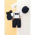 thumbnail image 3 of Infant Newborn Baby Boys Jumpsuit Set 3M 6M 9M 12M 18M 24M Gentleman Short Sleeve Romper + Gilet + Hat Summer Outfit, 3 of 10