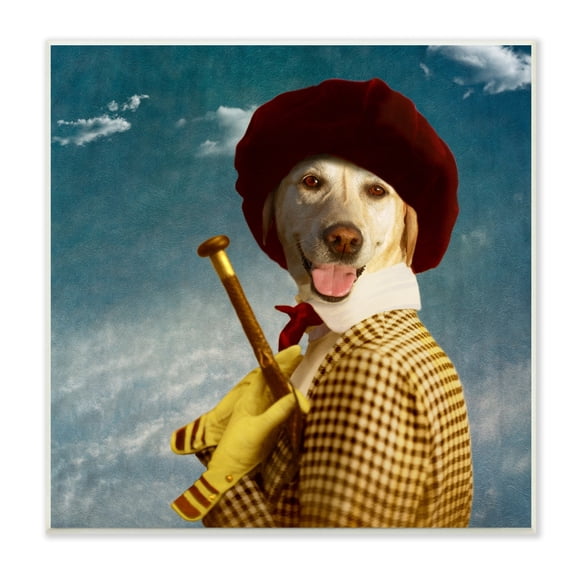 Stupell Industries Lab Dog Dressed Classic Style Clothing Patterned Coat Graphic Art Unframed Art Print Wall Art, Design by Martine Roch