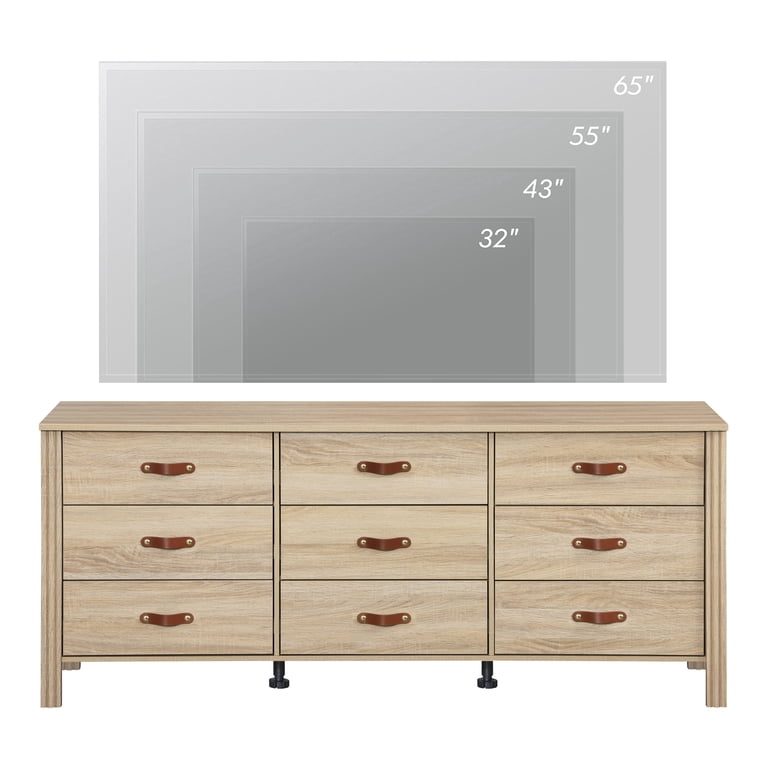 extra long horizontal dresser Virginia Rustic Solid Wood Modern Extra Long Dresser With Deep Drawers