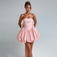 thumbnail image 4 of EASYBRAUS Women Strapless Bow Backless Mini Dress Sexy Summer A Line Party Dress, 4 of 8