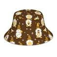 thumbnail image 3 of Daiia Flowers And Gnomes Bees Pattern Bucket Hat - Trendy Cotton Sun Hat for Beach, Golf, Fishing - Fun Outdoor Vacation Boonie for Men and Women, 3 of 9