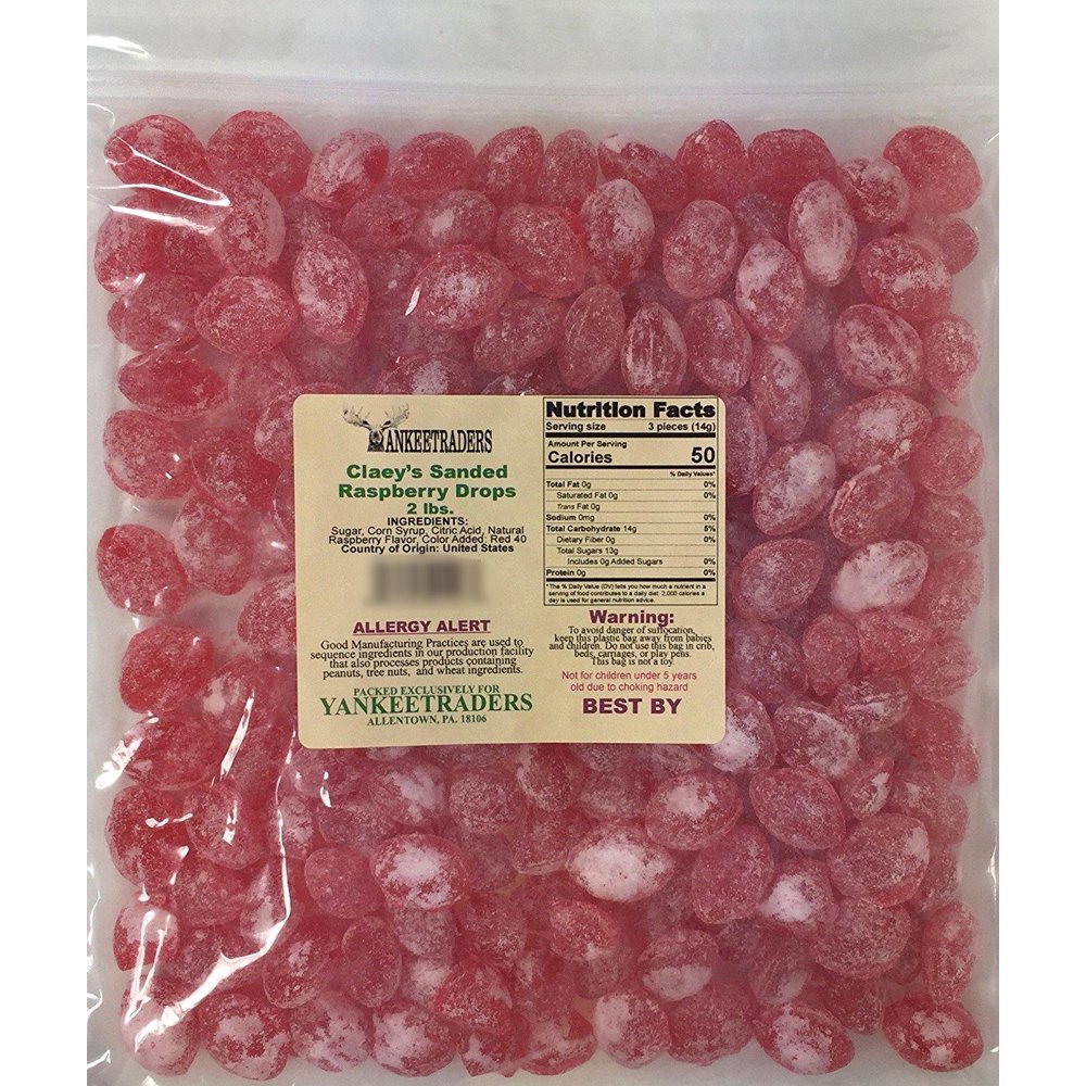 Claeys Sanded Raspberry Candy Drops 4 lbs.