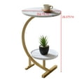 thumbnail image 5 of Kings Brand Furniture Rouge C-Shaped Side Table – Faux Marble Top & Gold Metal Frame Modern Accent Table, Sofa Table (White), 5 of 6