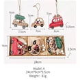 thumbnail image 4 of 3 uds. Colgante navideño decorativo de madera, conjunto de colgante, árbol de coche de Papá Noel de dibujos animados BRILLAR  Rojo Verde, 4 of 5