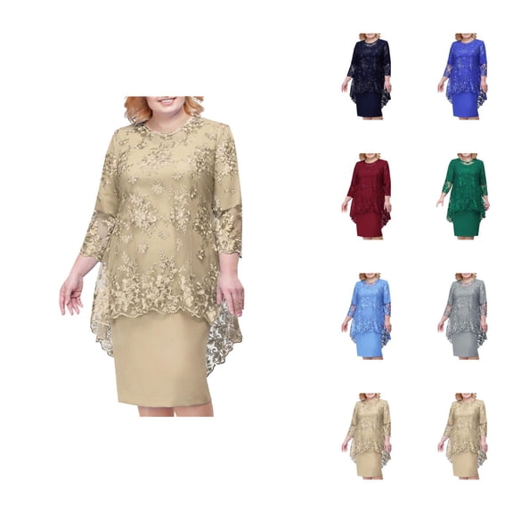 Party Dresses for Women Holiday Party Dresses for Women Elegant Lace Embroidery Evening Dress Half Sleeve Women Casual Dresses