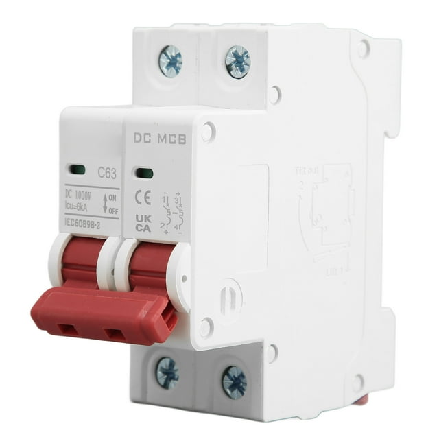 Interrupteur de Disjoncteur, 63A Protection Sûre MCB DC 1000V pour la Puissance