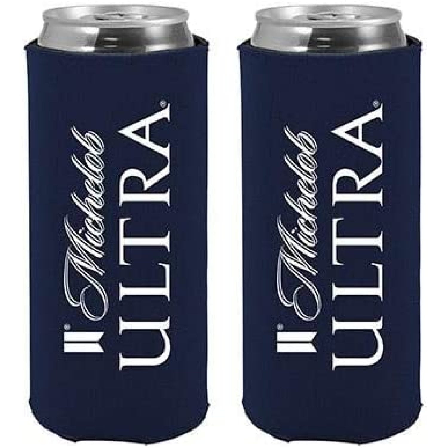 Michelob Ultra Licensed Beer Coolie Insulator Sleeve Holder Huggie 2-Pack  (Slim Can 2-Pack Collabsible) 