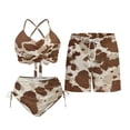 thumbnail image 2 of Psesaysky Brown Cow Matching Swimsuits for Couples Vacation Women's 2 Piece Bikini Sets Halter Men's Beach Shorts Couples Swimwear His and Hers Swimsuits Matching Set, 2 of 7