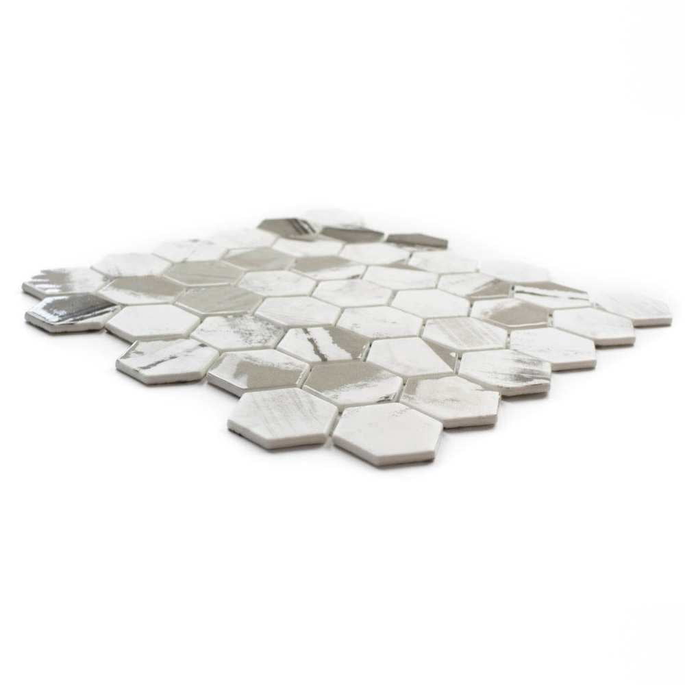 The Tile Life Eterna Hex 4" x 4" Alaia Glass Mosaic Tile Sample 1 Piece