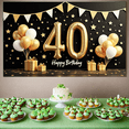 thumbnail image 4 of Gold Theme Party Decoration 40th Birthday Banner Colorful Balloons Birthday Party Decoration for Celebration Event Party Background, 4 of 9