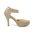 thumbnail image 3 of BURUDANI Women's Classy Mary Jane Double Ankle Strap Almond Toe High Heel Pumps Shoes, 3 of 6