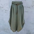 thumbnail image 3 of asdoklhq Womens Plus Size Clearance Dresses, Solid Loose Sashes Mid-Calf Skirt, 3 of 5