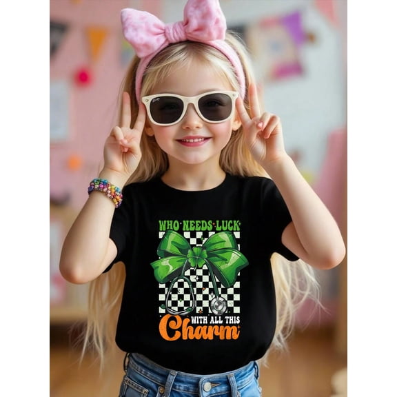 Who Needs Luck With All This Charm St. Patrick’s Day Nurse Kids T-Shirt Graphic T-shirts for boys and girls