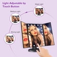 thumbnail image 4 of Hamswan Tri-fold Makeup Mirror, Lighted Makeup Mirror with 21 LED Lights, 2X 3X 10X Magnifying Vanity Mirror, Touch Screen, 180 Degree Rotation, Dual Power Supply for Woman Girls - Black, 4 of 10