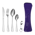 thumbnail image 1 of Utensilios portátiles elegantes - Cubiertos de acero inoxidable de alta calidad con caja de almacenamiento - Juegos de cubiertos para llevar - Reutilizables, duraderos y ecológicos, 1 of 6
