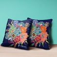 thumbnail image 4 of Friendship Bouquet Indoor/Outdoor Pillow with Removable Cover in Blue Orange Pink Green20x20, 4 of 5