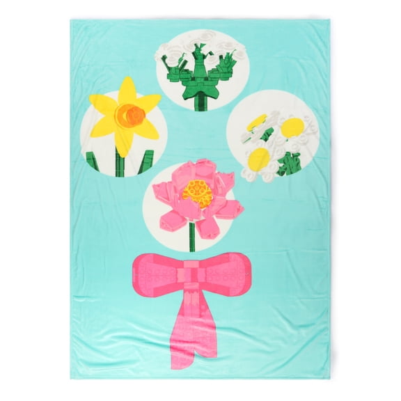 LEGO® Floral(s) Kids Silk Touch Throw Blanket, Floral Ribbon, Teal, LEGO®, 62" x 90"