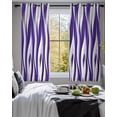 thumbnail image 3 of Purple White Moire Sheer Curtains 45 Inch Length 2 Panels Set for Living Room/Bedroom, Modern Abstract Art Elegant Kitchen Curtains Grommet Semi-Sheer Curtains Drapes Window Treatments 42"x45"x2, 3 of 7