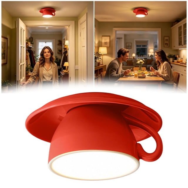 Tong Coffee Cup Ceiling Pendant Night Light For Ambient Modern Decorative Lamp Idea For Cozy Living Spaces