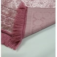 thumbnail image 6 of Modefa Turkish Islamic Luxury Plush Velvet Prayer Area Rug Janamaz Saajadah with Free Prayer Beads - Floral Stamp Dark Pink, 6 of 7