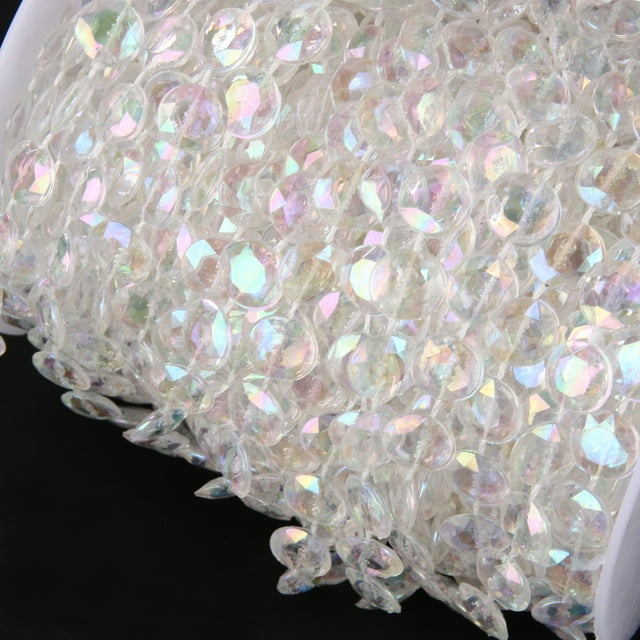 99FT 30M Acrylic Plastic Crystal Clear Beads String for Curtains