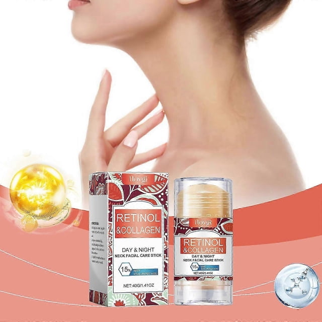 Retinol & Collagen Neck Facial Care Stick, Anti-Aging Neck Firming Cream, Tighten and Hydrate Skin Day & Night Neck Tightening Cream